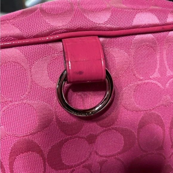 Coach Fuchsia Signature Cosmetic Bag - Picture 3 of 7